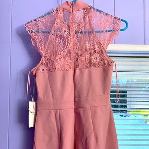 Blush colored lace dress jr small